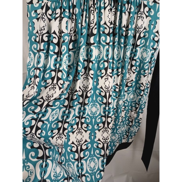 Trulli Ladies Sz 10 Sleeveless Blue Dress Floral Print Tie Waist - Picture 13 of 15